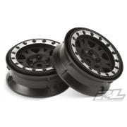 PR2769-13 Impulse 1.9\" Black/Silver Plastic Internal Bead-Loc Wheels for Rock Crawlers Front or Rear