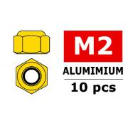 Aluminium zelfborgende zeskantmoer - M2 - Kleur naar keuze - 10 st