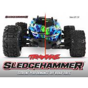 Traxxas TRX6792 banden en wielen, gemonteerd, gelijmd (2,8 \") Rustler 4X4 zwarte wielen, sledgeham