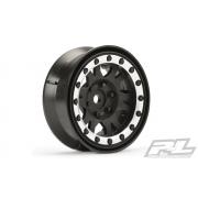 PR2769-13 Impulse 1.9\" Black/Silver Plastic Internal Bead-Loc Wheels for Rock Crawlers Front or Rear