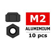 Aluminium zelfborgende zeskantmoer - M2 - Kleur naar keuze - 10 st