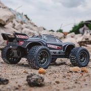 Arrma 1/10 VORTEKS 4X2 BOOST MEGA 550 Brushed Stadium Truck RTR met batterij en oplader, Gunmetal