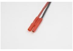 2.0mm goudstekker, Man., silicone kabel 20AWG, 10cm (1st)