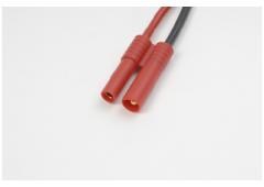 4.0mm goudstekker, Vrouw., silicone kabel 14AWG, 10cm (1st)