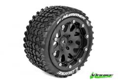 ST-HUMMER TRUCK TIRE SOFT / 0 OFFSET BEAD-LOCK BLACK RIM HEX 12mm / MOUNTED