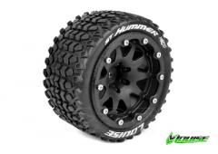 ST-HUMMER TRUCK TIRE SOFT / 1/2 OFFSET BEAD-LOCK BLACK RIM HEX 12mm / MOUNTED