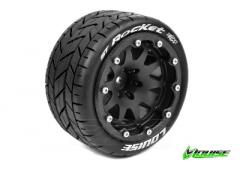 ST-ROCKET TRUCK TIRE SOFT / 1/2 OFFSET BEAD-LOCK BLACK RIM HEX 12mm / MOUNTED