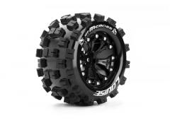 MT-MCROSS - 1-10 Monster Truck Banden Set - Verlijmd op velg - Soft - 2.8" Velgen Zwart