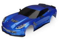 Traxxas TRX8386X Body Chevrolet Corvette Z06 Blauw met emblemen en hardware