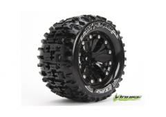 MT-PIONEER - 1-10 Monster Truck Banden Set - Verlijmd op velg - Soft - 2.8" Velgen Zwart