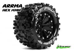 MT-UPHILL - 1-10 Monster Truck Banden Set - Verlijmd op velg - Soft - 2.8" Velgen Zwart