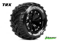 MT-CYCLONE - 1-10 Monster Truck Banden Set - Verlijmd op velg - Soft - 2.8" Velgen Zwart