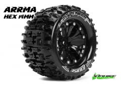 MT-PIONEER - 1-10 Monster Truck Banden Set - Verlijmd op velg - Soft - 2.8" Velgen Zwart