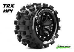 MT-MCROSS - 1-10 Monster Truck Banden Set - Verlijmd op velg - Soft - 2.8" Velgen Zwart