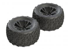 AR550013 Copperhead MT 6S Tire Wheel Glued Black (2) (ARAC9612)