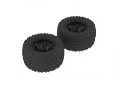 AR550014 Copperhead MT Tire/Wheel Glued Black (2) (ARAC9611)