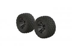 AR550045 Fortress MT Tire Set Glued Blk Chrm (2) (ARAC9633)