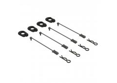 Body Clip Retainers, Black (4): 1/5 Scale ARA390294