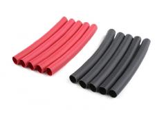 Krimpkous 6.4mm, Rood & Zwart (10st)