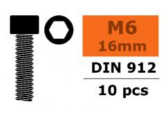 Cilinderkopschroef - Binnenzeskant - M6X16 - Staal - 10 st