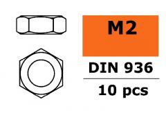 Lage zeskantmoer - M2 - Gegalvaniseerd staal - 10 st
