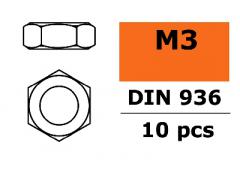 Lage zeskantmoer - M3 - Gegalvaniseerd staal - 10 st