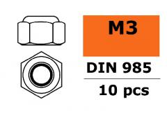 Zelfborgende zeskantmoer - M3 - Gegalvaniseerd staal - 10 st