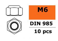 Zelfborgende zeskantmoer - M6 - Gegalvaniseerd staal - 10 st