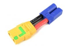 Power adapterkabel EC-5 connector man, XT-90 AS Anti-Spark connector vrouw. 10AWG Silicone