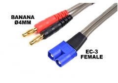 Laadkabel Pro "Banana 4mm" - EC-3 Female - 40 cm - Flat silicone wire 14AWG