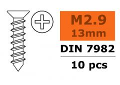 Revtec Zelftappende verzonkenkopschroef 2,9X13mm Gegalvaniseerd staal 10 st