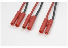 Y-kabel serieel 4.0mm goudstekker, silicone kabel 14AWG (1st)