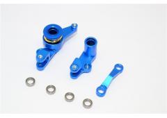 ALLOY STEERING ASSEMBLY WITH BEARINGS - 1SET BLUE GPM TRX 1/10 SLASH 4X4 RALLY STAMPEDE/RUSTLER/HOSS