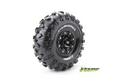 CR-ROWDY - 1-10 Crawler Banden Set - Verlijmd op velg - Super Soft - 2.2" Velgen Zwart -