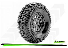 CR-CHAMP - Class 1 - 1-10 Crawler Tire Set - Mounted - Super Soft - Black Chrome 1.9 Wheels - Hex 12