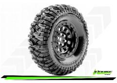 CR-MALLET - Class 1 - 1-10 Crawler Tire Set - Mounted - Super Soft - Black 1.9 Wheels - Hex 12mm - L