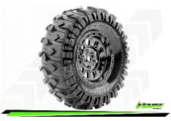 CR-ROWDY - Class 1 - 1-10 Crawler Tire Set - Mounted - Super Soft - Black Chrome 1.9 Wheels - Hex 12