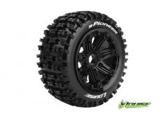 B-PIONEER - 1-5 Buggy Banden - Verlijmd op velg - SPORT - Velgen Zwart 24mm - Hex - Voor