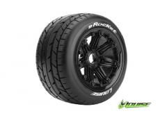 B-ROCKET - 1-5 Buggy Banden - Verlijmd op velg - SPORT - Velgen Zwart 24mm - Hex - Achte