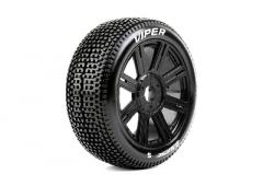 B-VIPER-JA - 1-8 Buggy Banden Set - Verlijmd op velg - Soft - Spaakvelgen Zwart - Zeskan