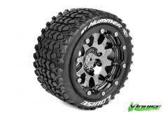 ST-HUMMER TRUCK TIRE SOFT / 0 OFFSET BEAD-LOCK BLACK CHROME RIM HEX 12mm / MOUN