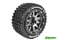 ST-HUMMER TRUCK TIRE SOFT / 1/2 OFFSET BEAD-LOCK BLACK CHROME RIM HEX 12mm / MO