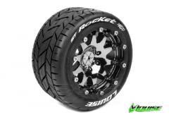 ST-ROCKET TRUCK TIRE SOFT / 0 OFFSET BEAD-LOCK BLACK CHROME RIM HEX 12mm / MOUN