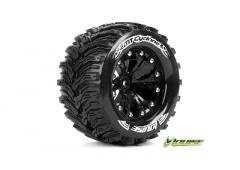 MT-CYCLONE - 1-10 Monster Truck Banden Set - Verlijmd op velg - Soft - 2.8" Velgen Zwart