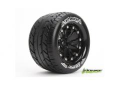 MT-ROCKET - 1-10 Monster Truck Banden Set - Verlijmd op velg - Soft - 2.8" Velgen Zwart