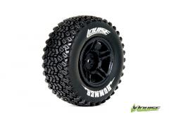 SC-HUMMER - 1-10 Short Course Banden Set - Verlijmd op velg - Soft - Velgen Zwart - LOSI