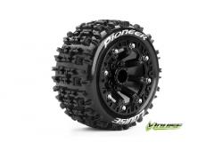 ST-PIONEER - 1-16 Truck Banden Set - Verlijmd op velg - Soft - 2.2" Velgen Zwart - REVO