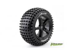 T-ROCK - 1-8 Truggy Banden Set - Verlijmd op velg - Soft - Spaakvelgen Zwart - 0-Offset