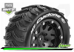 MT-CYCLONE - 1-10 Monster Truck Bandenset - Gemonteerd - Sport - 2.8 Bead-Lock Velgen Zwart - 1/2-Of