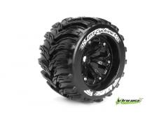 MT-CYCLONE - 1-8 Monster Truck Banden Set - Verlijmd op velg - Medium - 3.8" Velgen Zwar